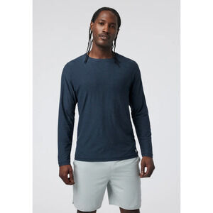 Vuori Strato Tech Long Sleeve Shirt Blue Performance Athletic Tee Mens Large